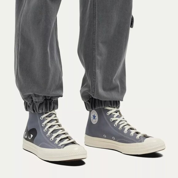 Comme des Garçons Play Converse Chuck Taylor 70 High Top Gray M3 W5 CDG Heart - Picture 4 of 12
